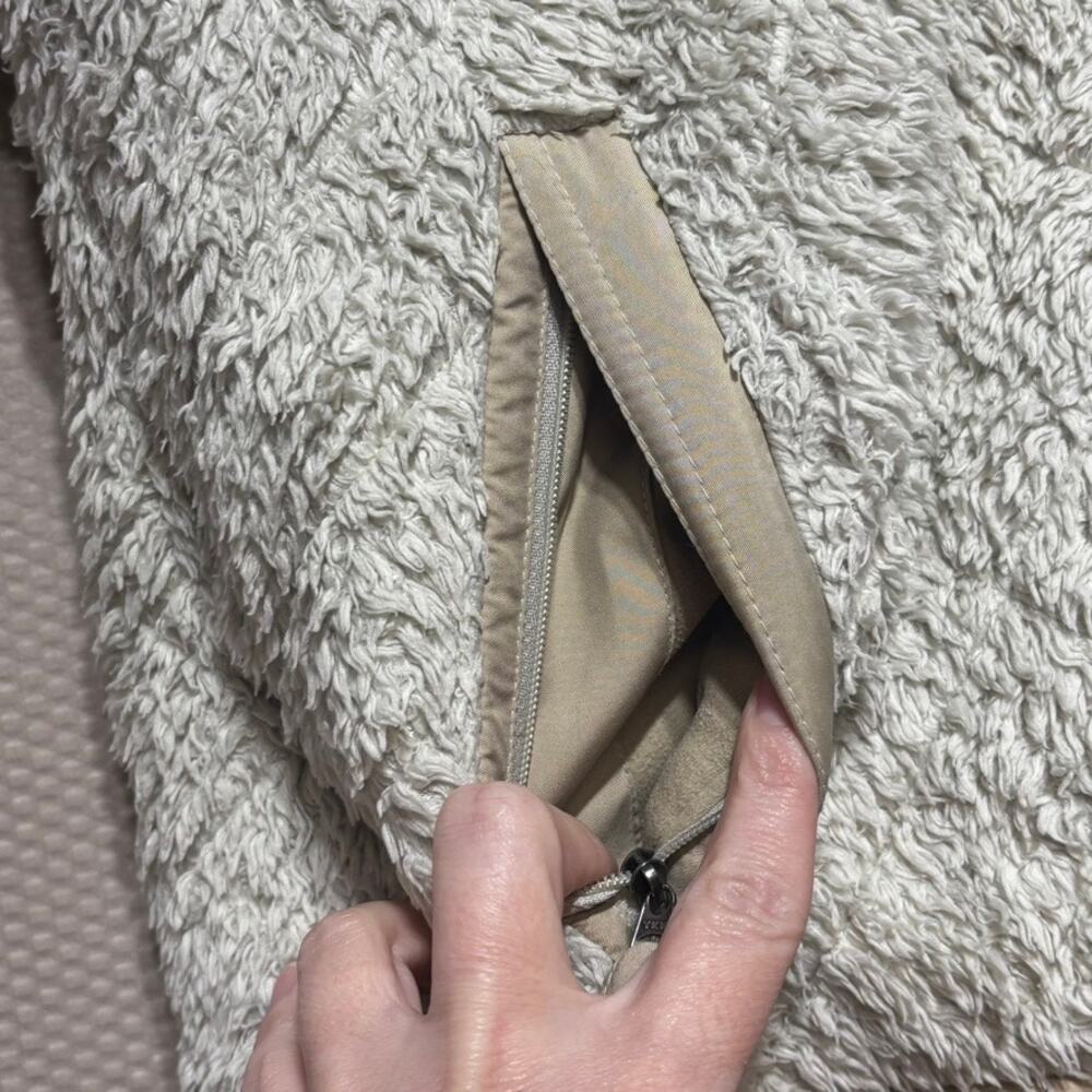 Patagonia Los Gatos Reversible Hooded Vest Womens XL Cream Fleece Full Zip 25221 - Picture 2 of 7